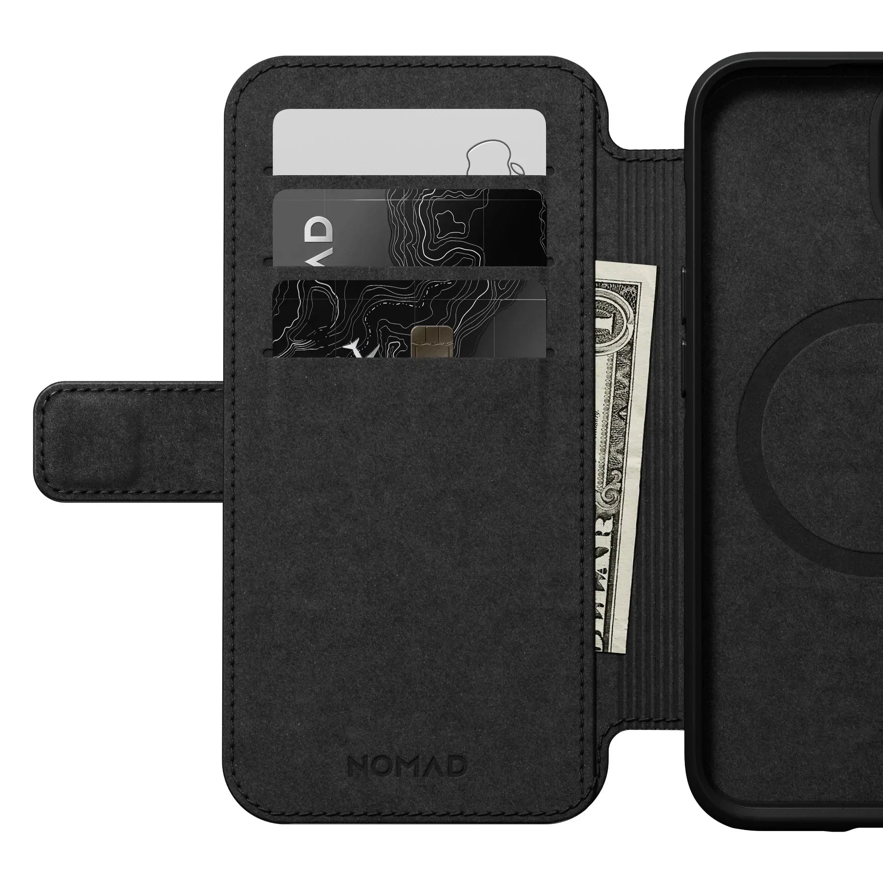Nomad Modern Leather Folio Case iPhone 15 Plus - Black