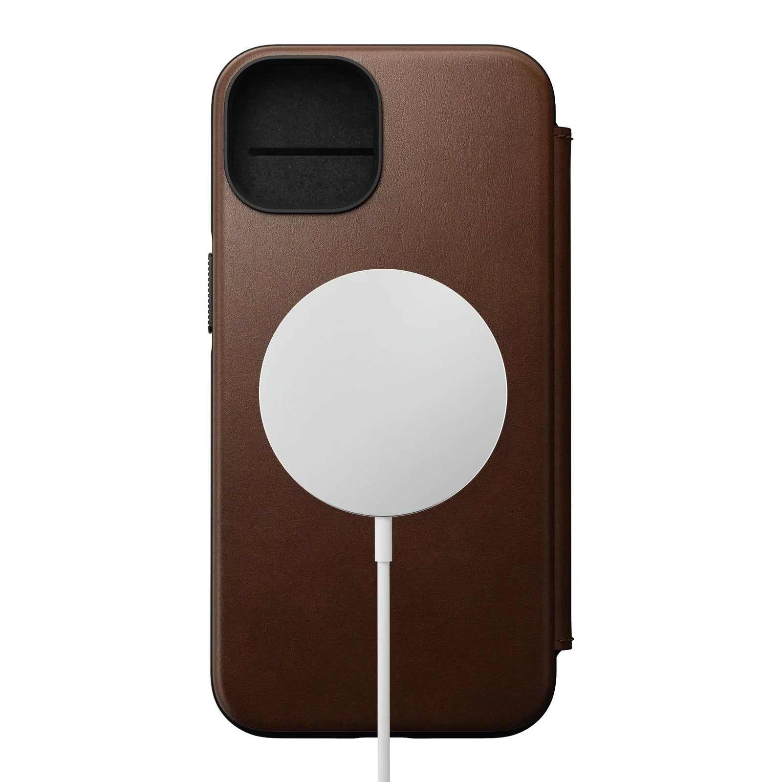 Nomad Modern Leather Folio Case iPhone 15 Plus - Brown