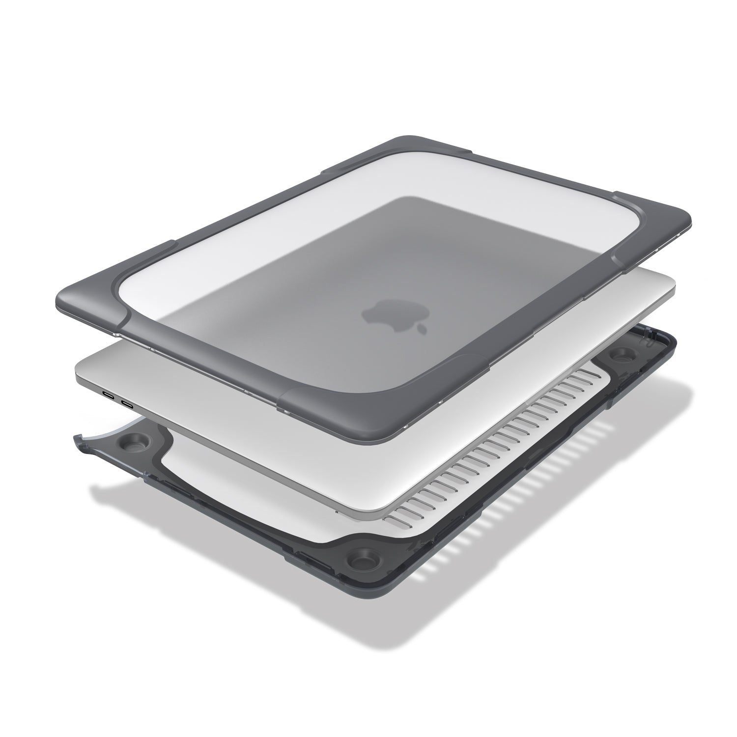 Rugged Protective & Heavy Duty Case Macbook Pro 13 (2016-2019) - Clear Grey