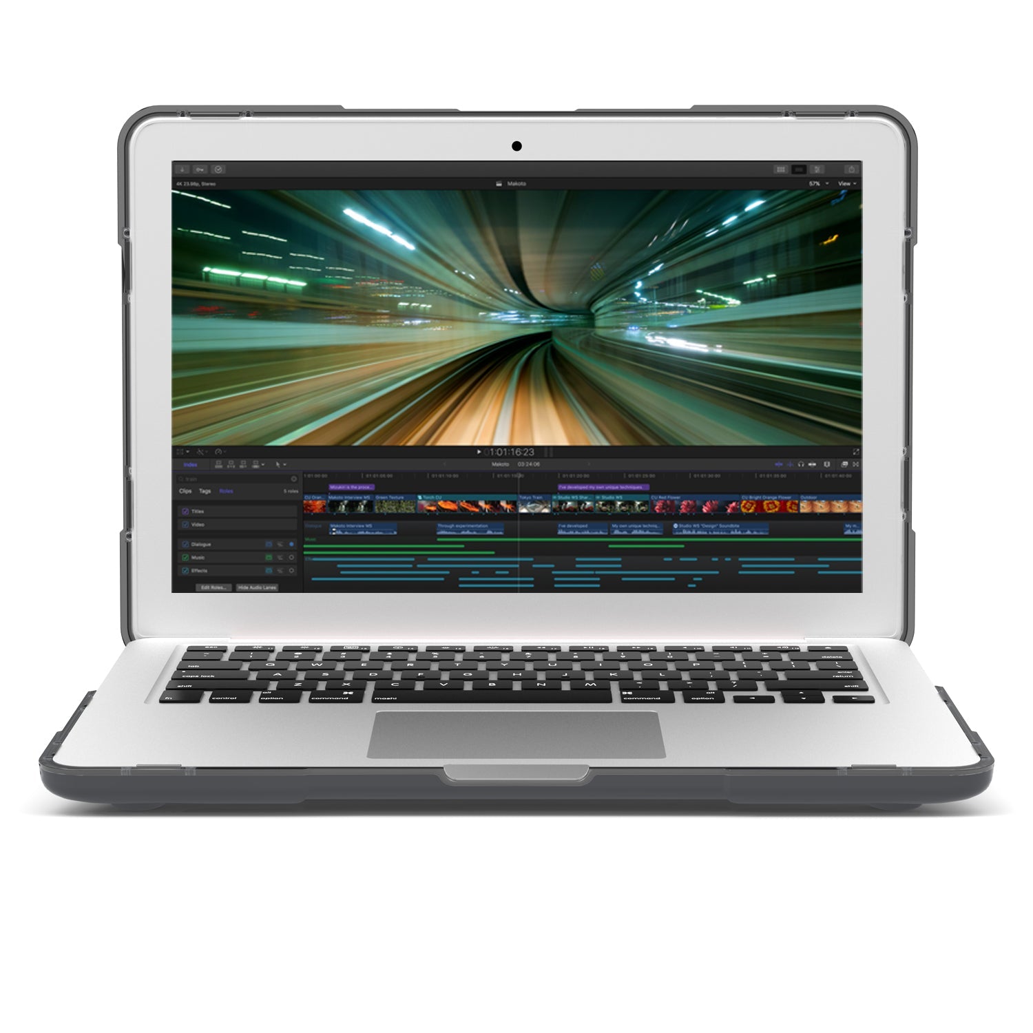 Rugged Protective & Heavy Duty Case Macbook Retina 15 (2012-2015) - Clear Grey