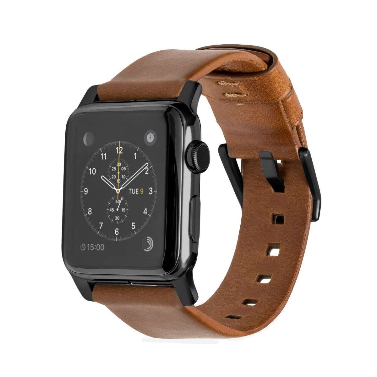 NOMAD Horween Leather 44 For BROWN | Addict 45 /49mm- RUSTIC Apple Band 42 Mac / / Watch